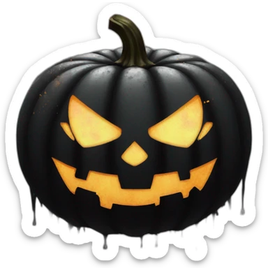 Black Pumpkin covered in splatter paint sticker