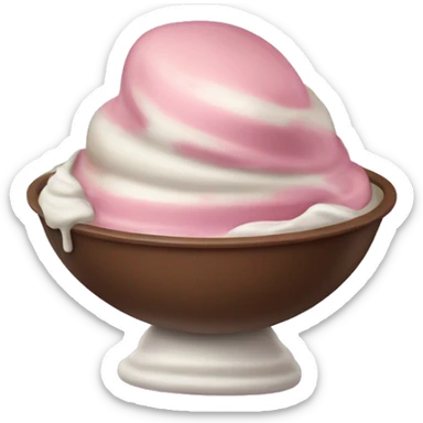 Bowl of neopolitan ice cream  sticker