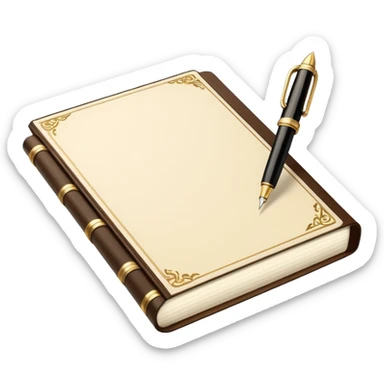 open notebook with fancy “A” on the page sticker