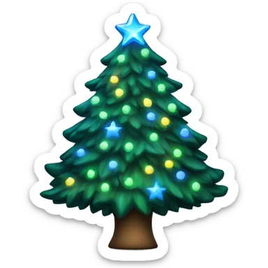Christmas tree with blue lights sticker