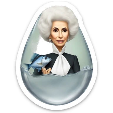 The Duchess of Alba in a drop fish sticker