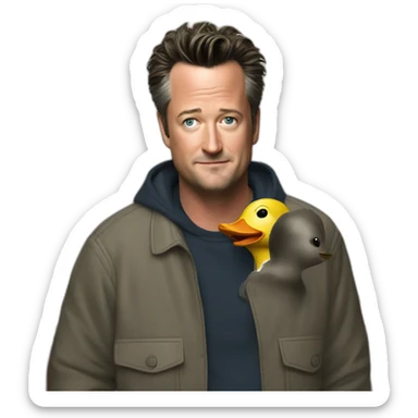 matthew perry with duck sticker