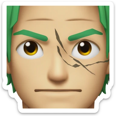 Roronoa zoro with scar on his eye sticker