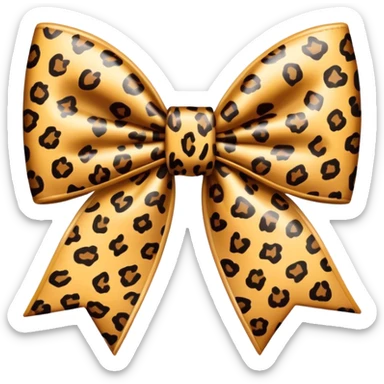 leopard print bow  sticker
