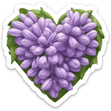 lilac heart adorned with garlic garland sticker