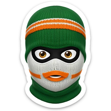 Irish flag coloured balaclava  sticker
