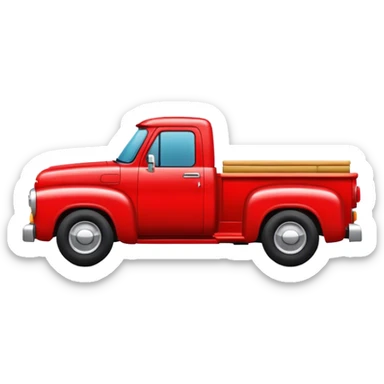 Red pickup truck sticker