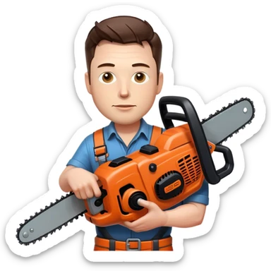 Elon with chainsaw sticker