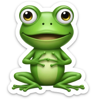frog doing quotation marks with hands sticker