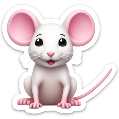 Pink mouse sticker