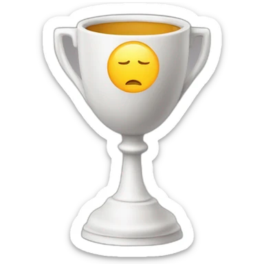 empty Christian cup for the winner with a cross sticker