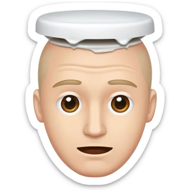 Toilet with a man’s head sticker