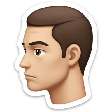 Person mad side profile frown sticker