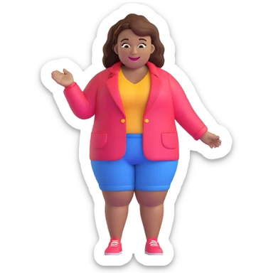 cheerful character resembling Nicole Byer sticker