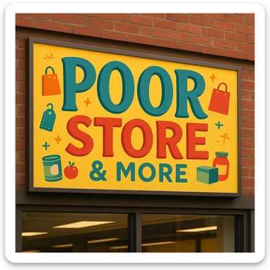 Convince store named Poor Store & More sticker