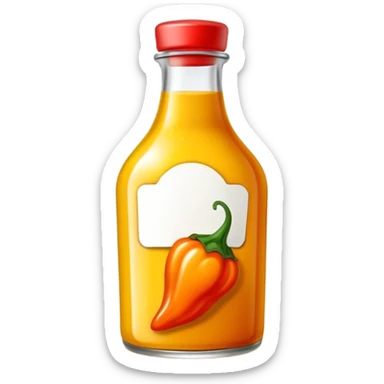 Botella de salsa de habanero con tapa amarilla  sticker