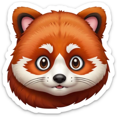 A red panda with serious eyes and a furrowed brow. sticker