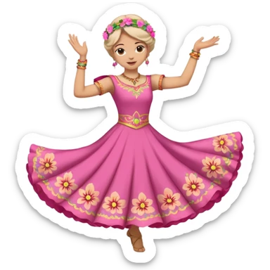 Bailarina rosada pero no de valet sino de bailes culturales sticker