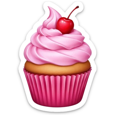 pink cupcake with cherry on top sticker