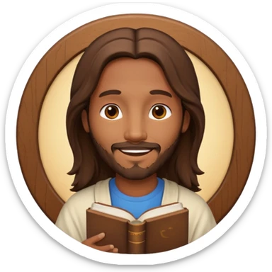 Jesus with bible circle avatar high quality emoji sticker