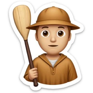 A wooden guy with a wooden bat name tung tung tung sahur sticker