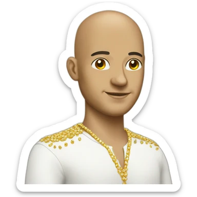 italian guy with bald head and gold bling bling sticker