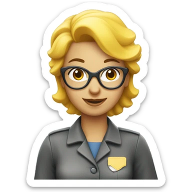 close shot of a post office woman working for "La Poste"  sticker