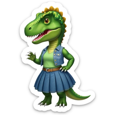 trex in a skirt sticker
