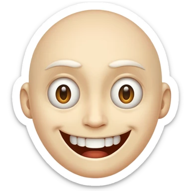 face with a wide grin and dead inside eyes, conveying a forced or hollow smile sticker