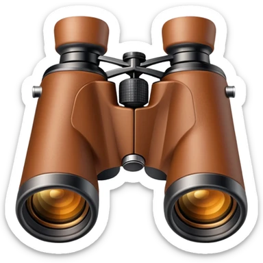 binoculars brown sticker