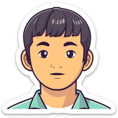 Cambodian guy with bangs  sticker