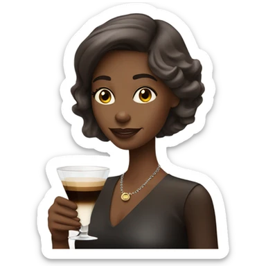 Girl drinking espresso martini sticker
