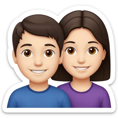 Young kids face darker hair sticker