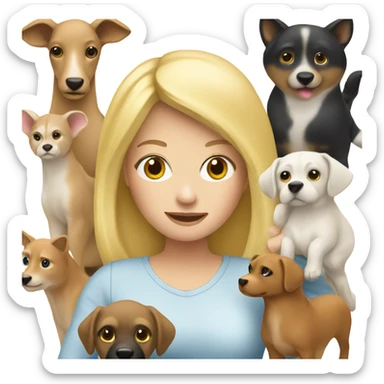 blonde white female holding animals  sticker