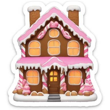Ginger bread house with pink decor sticker