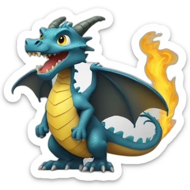 disney-dragon-with-yellow-eyes-breathing-fire sticker