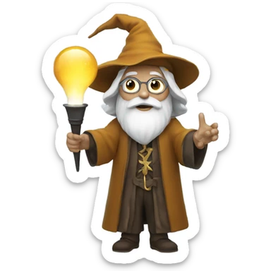 Wizard using a filming light  sticker