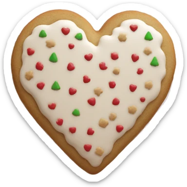 a single christmas cookie aesthetic clean heart shaped sticker
