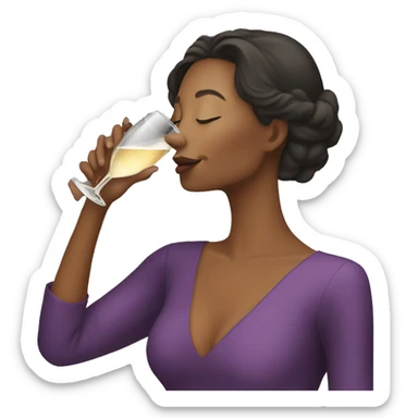 Woman drinking champagne  sticker