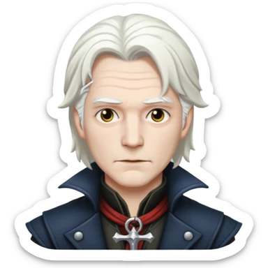 Van Helsing (male) from Dracula with white hair sticker