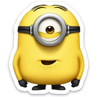 A yellow minion with a large round butt sticker