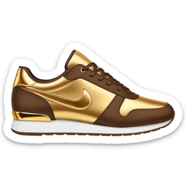 Metallic 24k gold and mocha brown womens stylish sneakers sticker