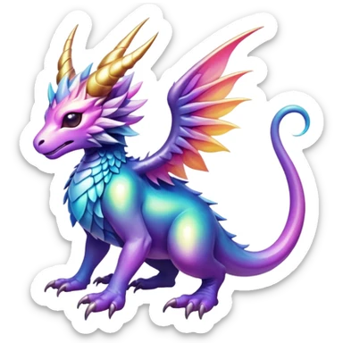Epic divine legendary complex detailed iridescent gradients aesthetic-Fakémon-creature-scenery sticker