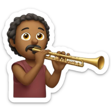 Man blowing a flute sticker
