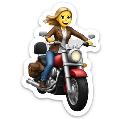 Woman riding a motor sligh sticker