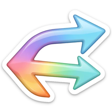 Pastel rainbow arrow pointing left sticker