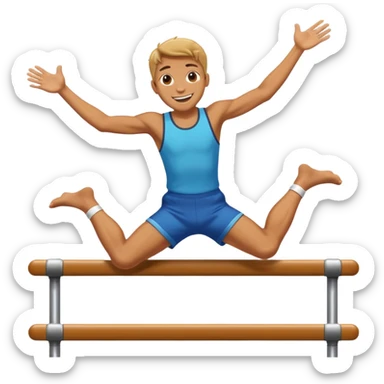 Make an emoji of a guy jumping onto a bar sticker