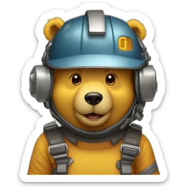 Ursinho pooh capacete de engenheiro sticker
