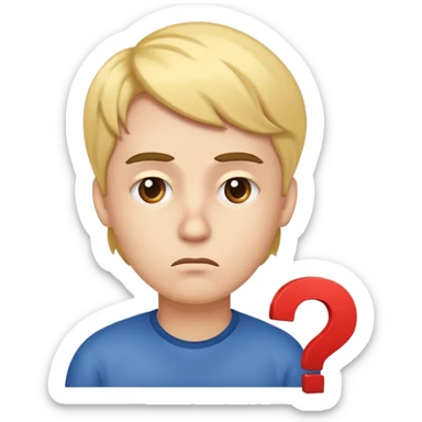 thinking face with raised eyebrow and question mark sticker