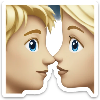 blonde girl blue eyes kissing blonde boy blue eyed white guy sticker